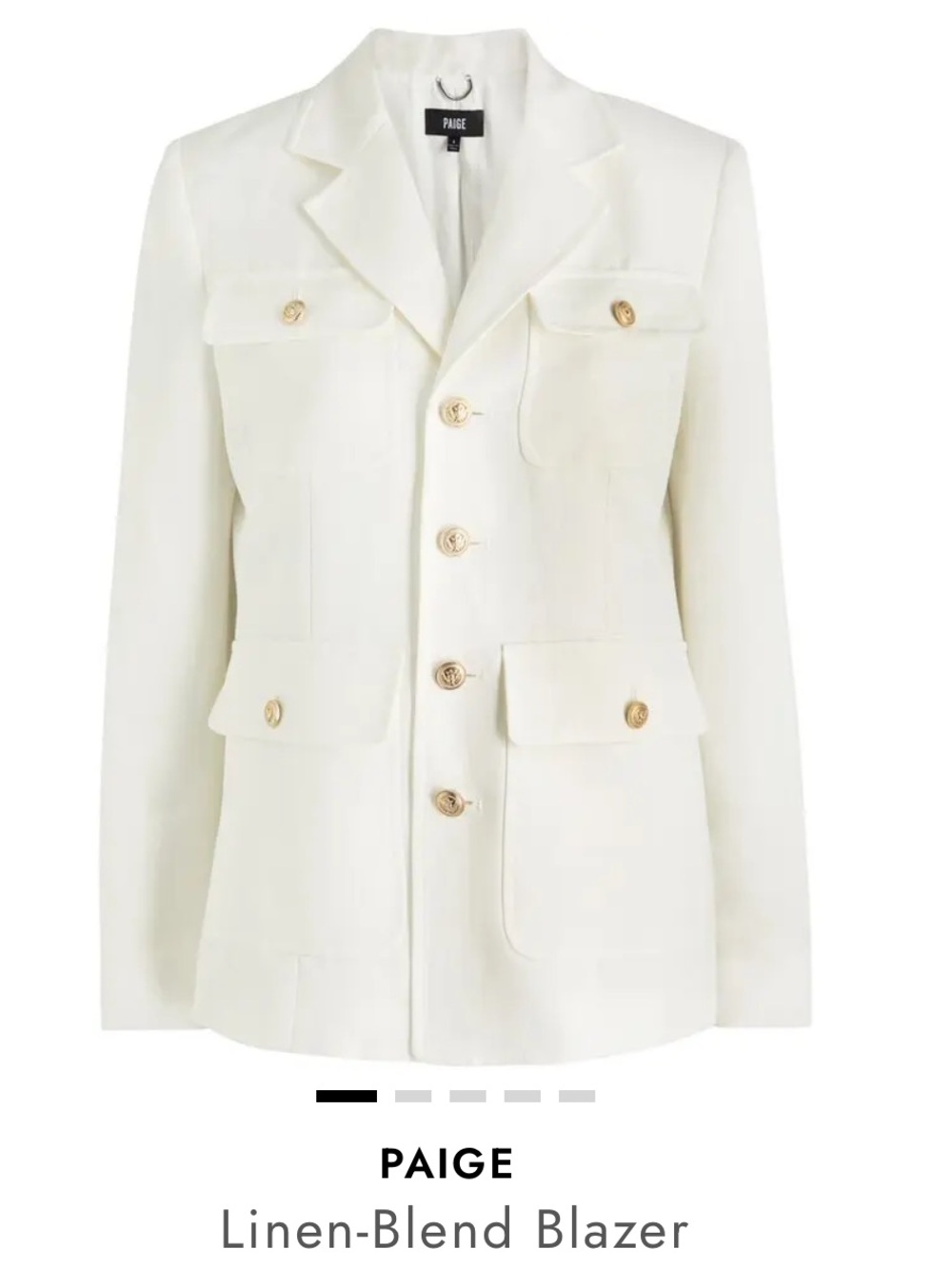 PAIGE $560 Reign Linen Blend Blazer